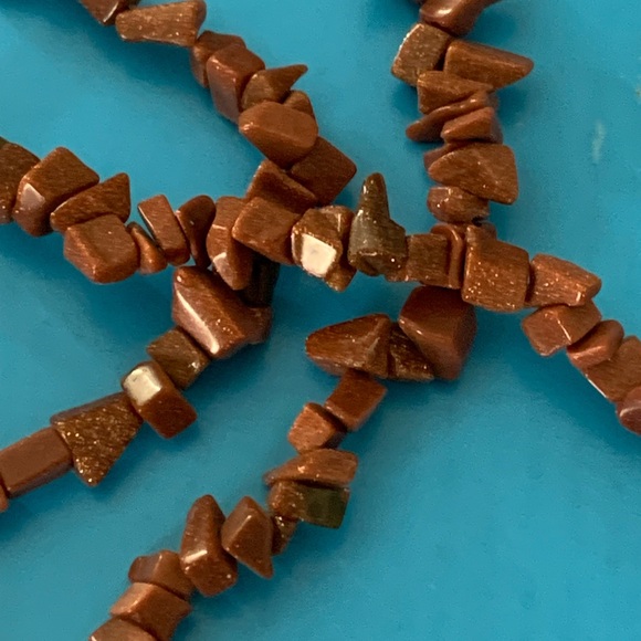 Sun stone necklace/ craft chips. Terra cotta color - Picture 5 of 5